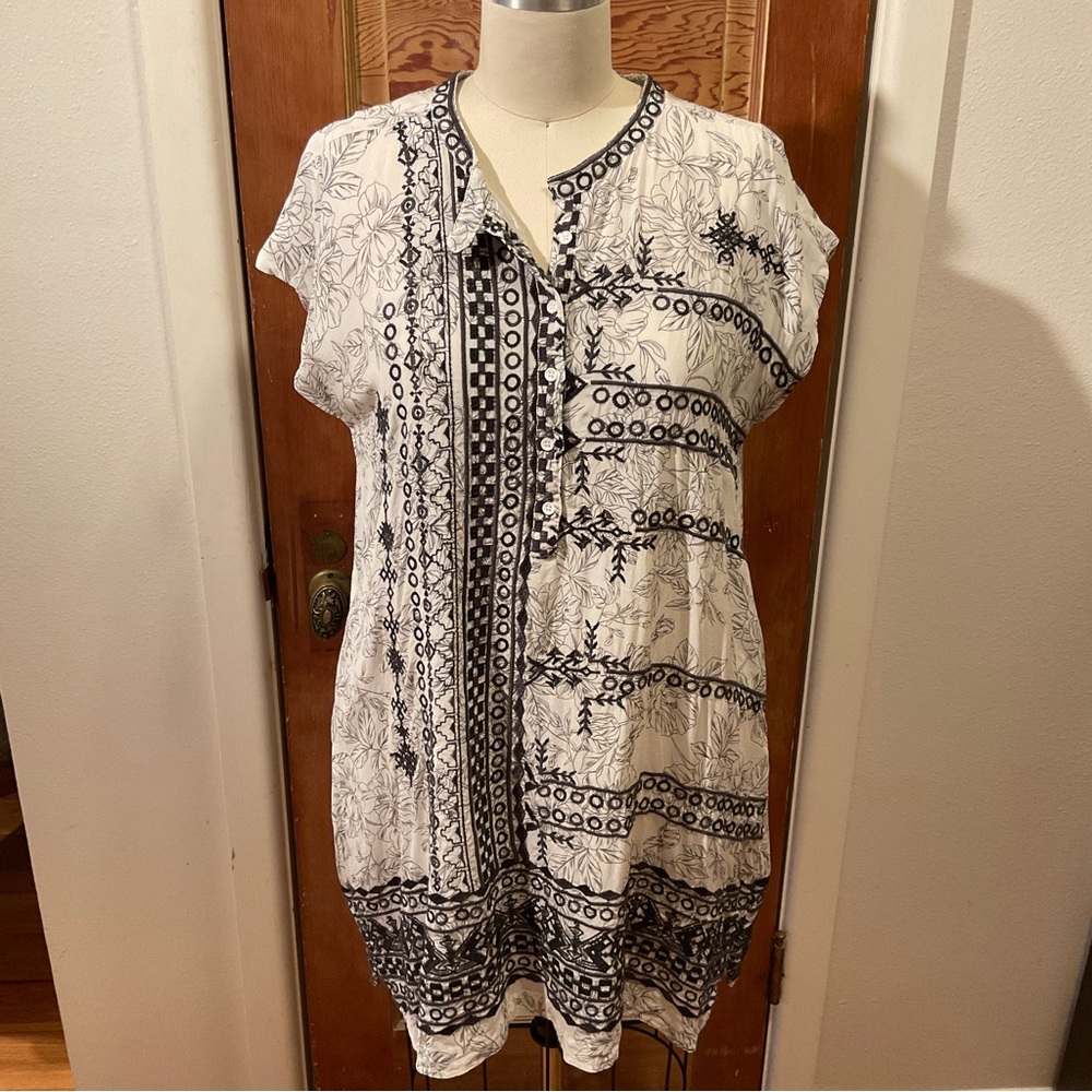 Biya Johnny Was ivory and black embroidered  Kanchan silk dress